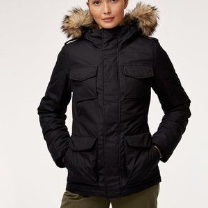 Aritzia TNA Niseko Woman's Jacket (Black), Vegan Fur, Size XS